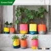 Green Field Canvas Flower Pot Planter, Colorful Spring Garden Flower Planter