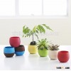 Mini Round Plastic Plant Flower Pot Home Office Decor Planter