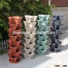 Garden decor cheap colorful stackable plastic flower pots