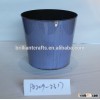 blue plastic flower pot