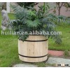 HL085L wooden natrual coffee planter with four metal bands