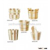 Small simple design flowers wooden bucket