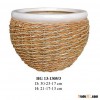 Weaving ceramic plastic rope flower pots for wholesale HG 13-1305/3