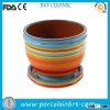 Rainbow colored ceramic garden Flower Pot