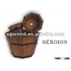 set of 5 Wooden Octagonal barrel