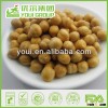 High protein, spicy flavor fried chickpea snacks