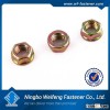 china good supplier high quality and low price grade 4 / 6 / 8 , yellow / zinc plated hex flange nut