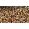 Blanched pistachio nuts.