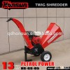 Europe standard high output Honda Lifan gas motor industrial mobile hot sale CE small log shredder
