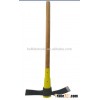 pickaxe with handle ,wooden handle , pickaxe head
