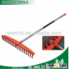 New Type 35T plastic &nylon material leaf rake head with long aluminium handle with soft grip Eu