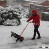 Heavy duty steel pole snow shovel and heated snow shovel