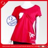 Custom Short sleeve spandex cotton maternity breastfeeding nursing clothing