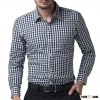 Paul Jones Mens Stylish Slim Fit Long Sleeve Small Grid Shirt Tops CL6299-1#