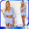 Long sleeve blouse and shorts boho chic fashion clothes for women