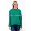 Pure Merino Wool - Ladies Aran Jumper - Made in the UK