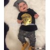 2016 hot sell children clothing MAMAS BOY SET toddler boy 2pc outfit cute t shirt harem pant