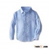 Blue Baby Boy solid pure linen shirts