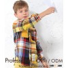 spring new arrival clothing American style casual boys cotton plaid long sleeve shirt