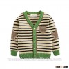 Baby cute cardigan sweater ,kids stripe cotton Sweater ,V-neck knitwear