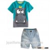 Baby Boys Cartoon T-Shirt Tops + Plaid Shorts Kids Summer Casual Outfits