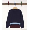 Kid's Striped Hem Crew Neck Sweater Kids Knitting Loose Neck Sweaters for Kids