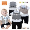 wholesale children t-shirt and waistcoat gentleman romper baby boys wedding jumpsuit children summer