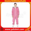 2014 new fashion high quality solid color plain cotton winter fitness kids jumpsuit
