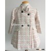 Elegant wholesale winter pink check girl's coat