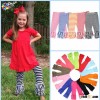 Boutique 100% Cotton Icing Pants Solid Triple Ruffle Leggings Girls Ruffle Pants