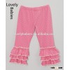 Wholesale childrens boutique clothes 2016 summer pink dot ruffle leggings