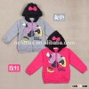 Fashion design girls sports printed cotton zipper hoodie thin hoodies