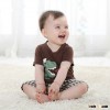 New Style Summer Children Printed Squares Baby Cotton Suit Short Sleeve T-shirt baby cloth summer ba