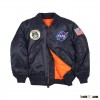Custom baby kids reversible orange lining black MA-1 jacket