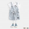 Children's recreational shorts/summer vertical stripes The boy suspenders