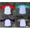 Wholesale baby girl icing ruffle raglan shirt baby girl ruffle baseball top Boutique kids tops