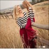 Wholesale 15 year girl without dress baby girls fashion long sleeve o-neck stripe dresses for kid an