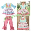 Newest design fall winter kids dress outfits set party girl wear clothes sets