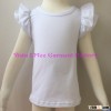 Summer Girls Boutique Clothes Pretty Kids Cotton White Double Ruffles Flutter Sleeve Shirts BT298