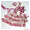 Dusty Pink with Ivory Lace Dresses Matching Headband and sash belt