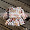 White Floral tunic girls fall boutique dress baby ruffle tunic toddler outfits, ruffle children shir