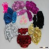 new metallic baby bloomer or baby diaper cover with metallic baby headband
