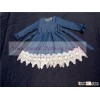 2016 baby girls Boutique Ruffle Clothing girls wholesale boutique jean denim lace baby dress