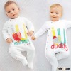 R&H daddy mummy printed baby long sleeve organic baby clothes