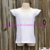 Boutique Baby Girls Summer Cotton White Flutter Sleeve Ruffle Tanks Top Wholesale Kids Blouse IM-BT0