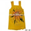 Yellow100% cotton knitted sleeveless newborn baby vest