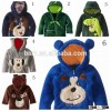 Newest fashion thick coral velvet baby zipper hoodies