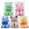 Mesh bag baby new winter animal hat and mitten set