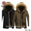 men's winter long thick casual fur hood padded coat