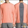 Ecoach Wholesale OEM Men Custom Crew Neckline Fitted Silhouette Shirt Kinetic Mesh Panel Long Raglan